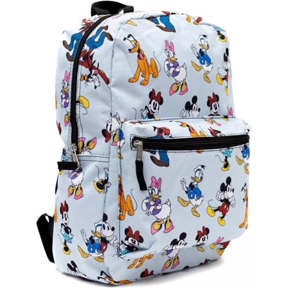 Fast Forward Disney Mickey & Friends 16" Backpack with 1 front pocket All Over - Picture 2 of 4